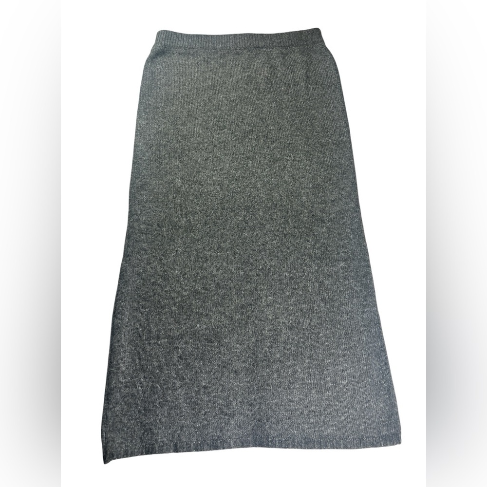 ASOS DESIGN Gray‎ Knit Maxi Skirt Size 6 Soft Ribbed Charcoal Drawstring Winter